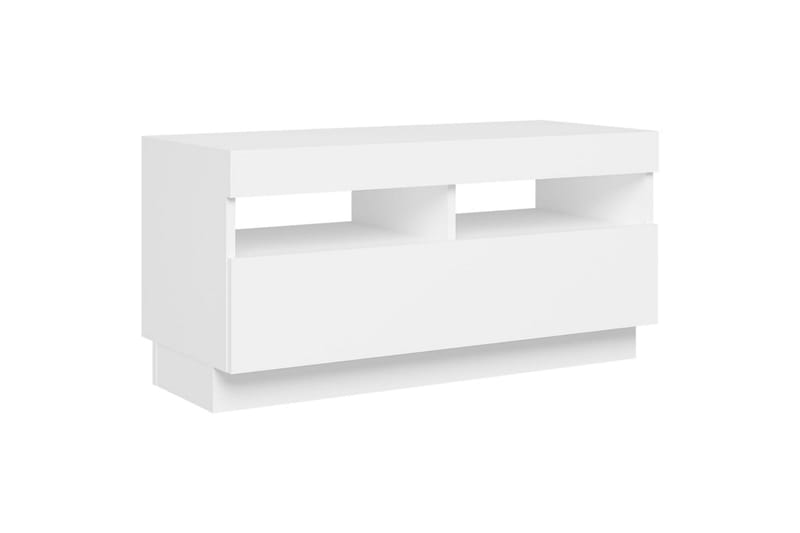 tv-skab med LED-lys 80x35x40 cm hvid - Hvid - Møbler - TV borde & mediemøbler - TV-borde