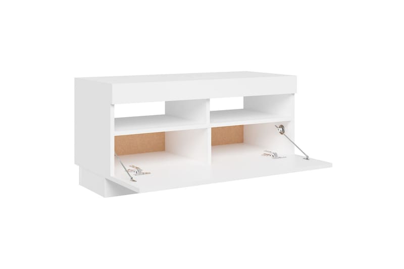 tv-skab med LED-lys 80x35x40 cm hvid - Hvid - Møbler - TV borde & mediemøbler - TV-borde