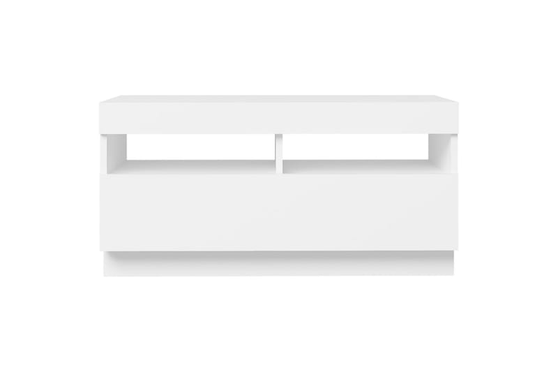 tv-skab med LED-lys 80x35x40 cm hvid - Hvid - Møbler - TV borde & mediemøbler - TV-borde