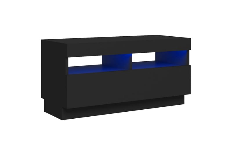 tv-skab med LED-lys 80x35x40 cm sort - Sort - Møbler - TV borde & mediemøbler - TV-borde