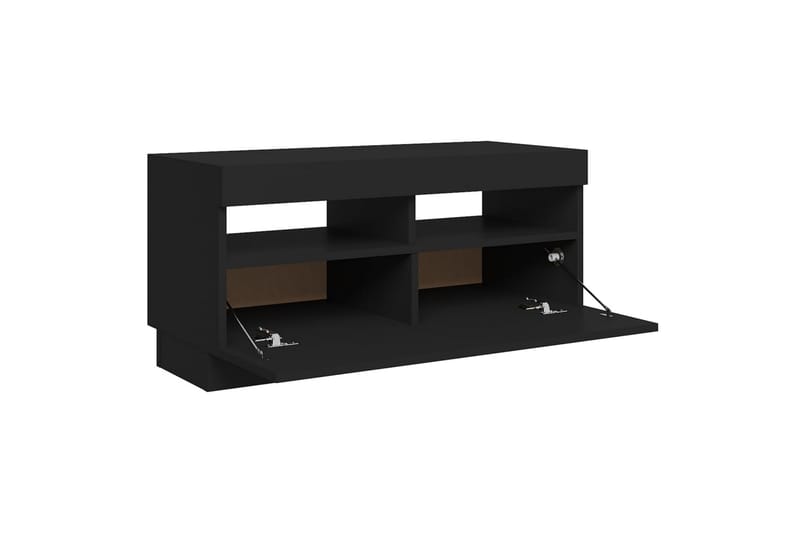 tv-skab med LED-lys 80x35x40 cm sort - Sort - Møbler - TV borde & mediemøbler - TV-borde
