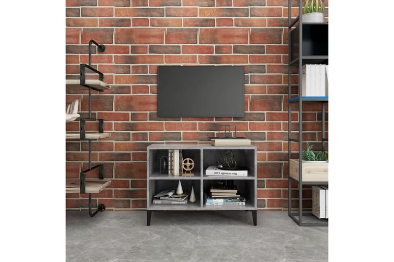 tv-skab med metalben 69,5x30x50 cm betongrå - Grå - Møbler - TV borde & mediemøbler - TV-borde