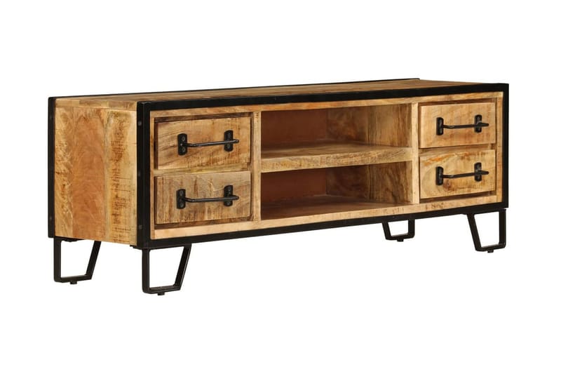 Tv-Skab Med Skuffer Massivt Mangotræ 120 X 30 X 40 Cm - Brun - Møbler - TV borde & mediemøbler - TV-borde