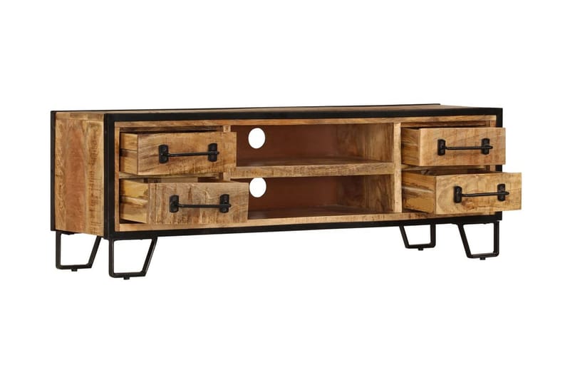 Tv-Skab Med Skuffer Massivt Mangotræ 120 X 30 X 40 Cm - Brun - Møbler - TV borde & mediemøbler - TV-borde