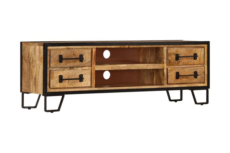 Tv-Skab Med Skuffer Massivt Mangotræ 120 X 30 X 40 Cm - Brun - Møbler - TV borde & mediemøbler - TV-borde