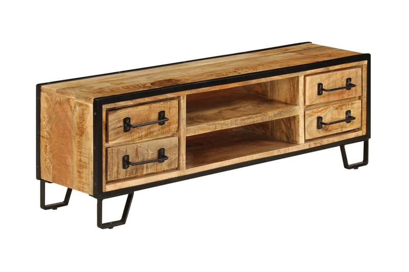 Tv-Skab Med Skuffer Massivt Mangotræ 120 X 30 X 40 Cm - Brun - Møbler - TV borde & mediemøbler - TV-borde