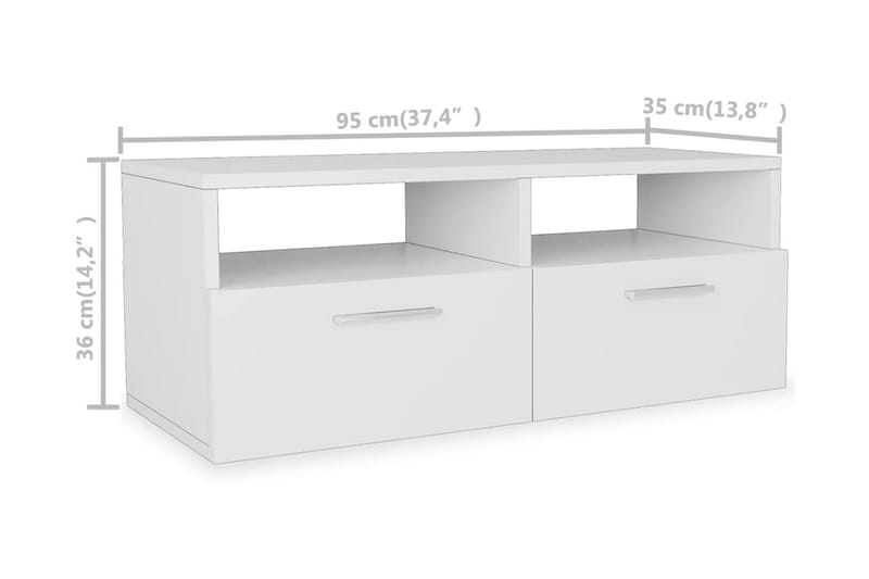 Tv-Skab Spånplade 95 X 35 X 36 Cm Hvid - Hvid - TV-borde