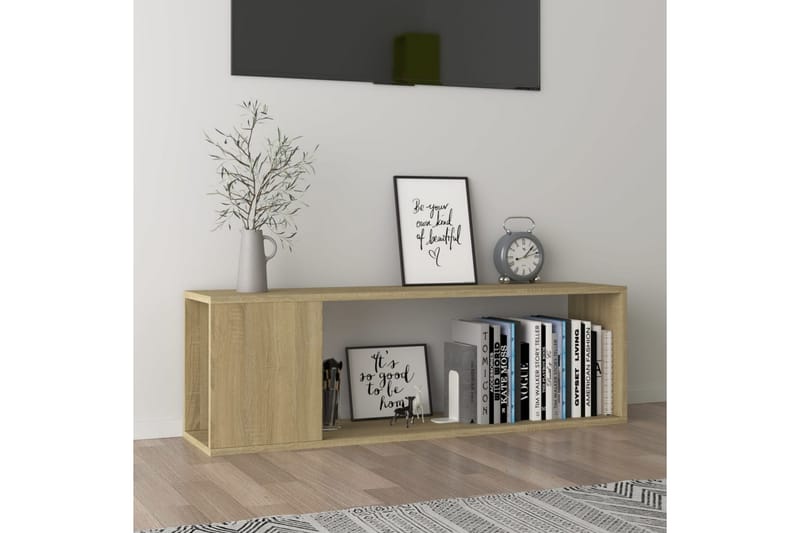 tv-skabe 100 x 24 x 32 cm spånplade sonoma-egetræsfarve - Brun - TV-borde