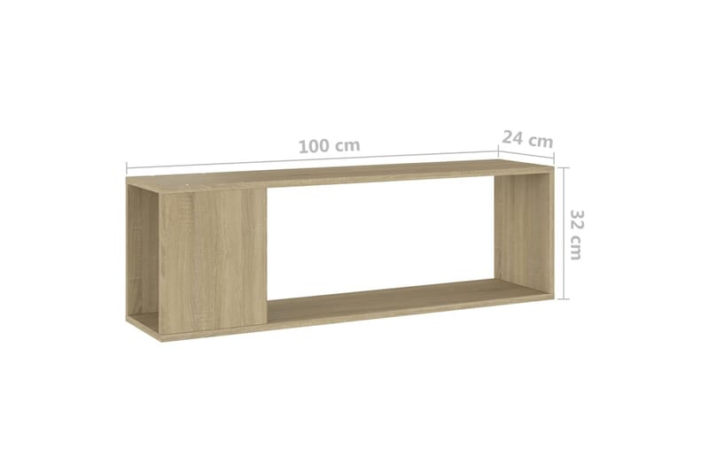 tv-skabe 100 x 24 x 32 cm spånplade sonoma-egetræsfarve - Brun - TV-borde