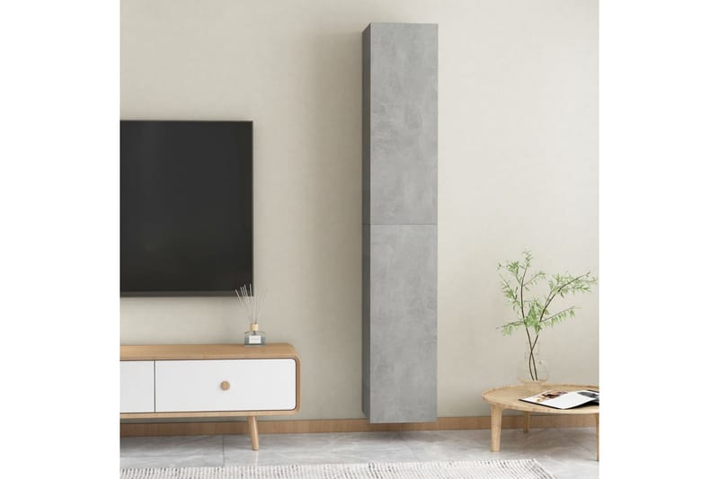 tv-skabe 2 stk. 30,5x30x90 cm spånplade betongrå - Grå - Møbler - TV borde & mediemøbler - TV-borde