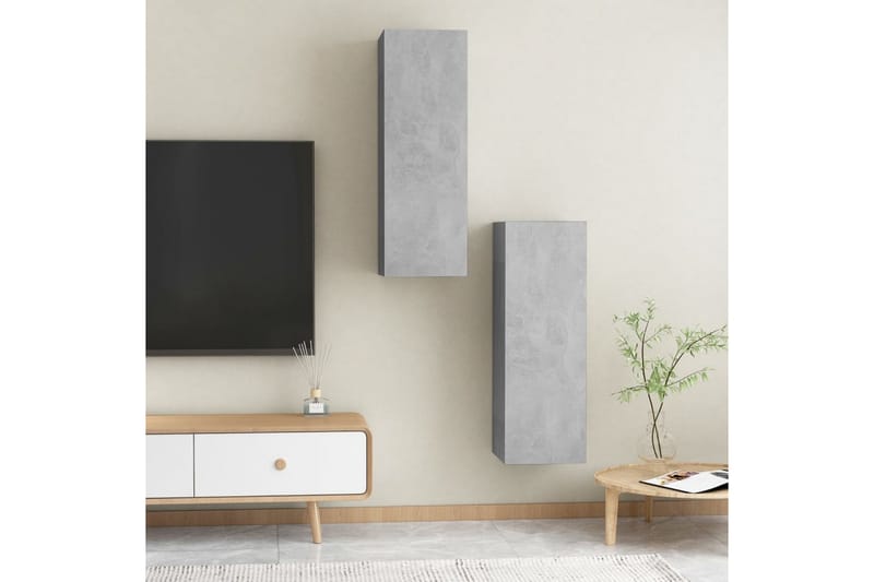 tv-skabe 2 stk. 30,5x30x90 cm spånplade betongrå - Grå - Møbler - TV borde & mediemøbler - TV-borde