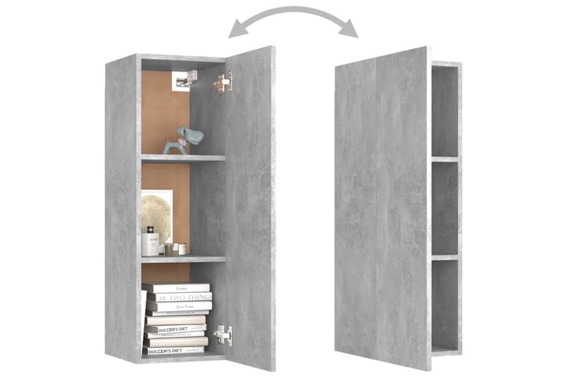 tv-skabe 2 stk. 30,5x30x90 cm spånplade betongrå - Grå - Møbler - TV borde & mediemøbler - TV-borde