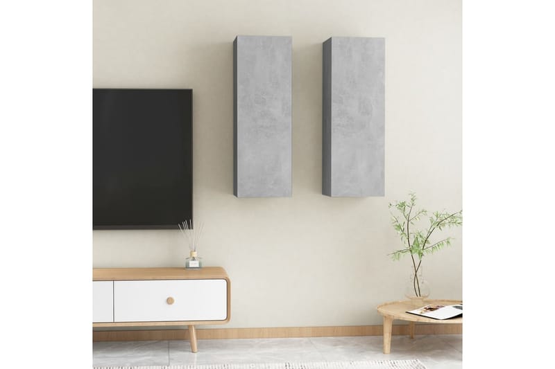 tv-skabe 2 stk. 30,5x30x90 cm spånplade betongrå - Grå - Møbler - TV borde & mediemøbler - TV-borde