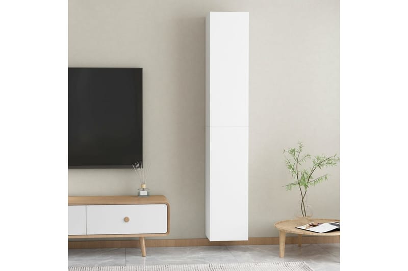 tv-skabe 2 stk. 30,5x30x90 cm spånplade hvid - Hvid - Møbler - TV borde & mediemøbler - TV-borde