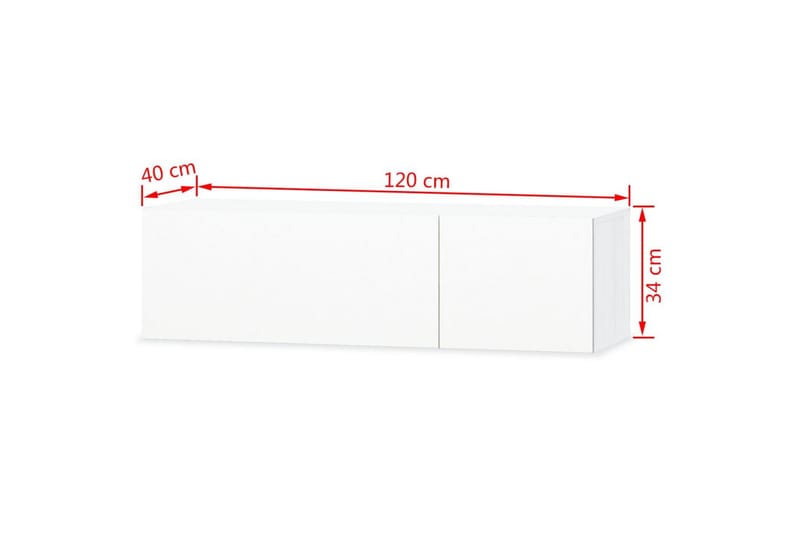 Tv-Skabe 2 Stk. Spånplade 120 X 40 X 34 Cm Højglans Hvid - Hvid - Møbler - TV borde & mediemøbler - TV-borde