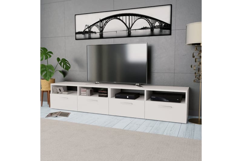Tv-Skabe 2 Stk. Spånplade 95 X 35 X 36 Cm Hvid - Hvid - TV-borde