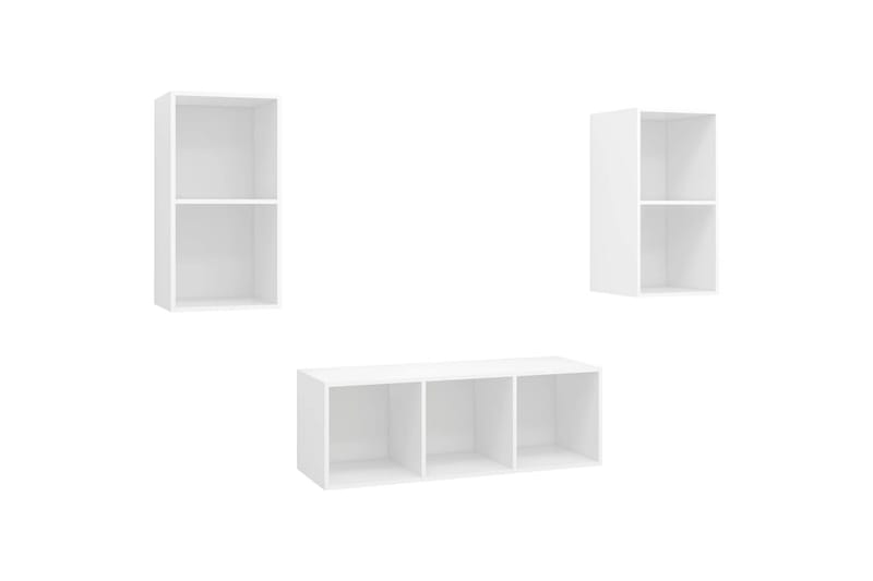 tv-skabssæt 3 dele spånplade hvid - Hvid - Møbler - TV borde & mediemøbler - TV-borde