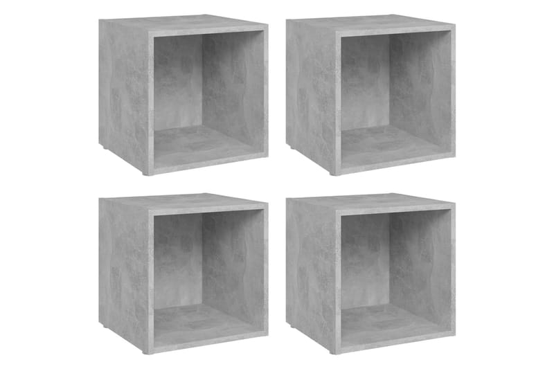 tv-skabssæt 4 stk. 37x35x37 cm spånplade betongrå - Grå - Møbler - TV borde & mediemøbler - TV-borde