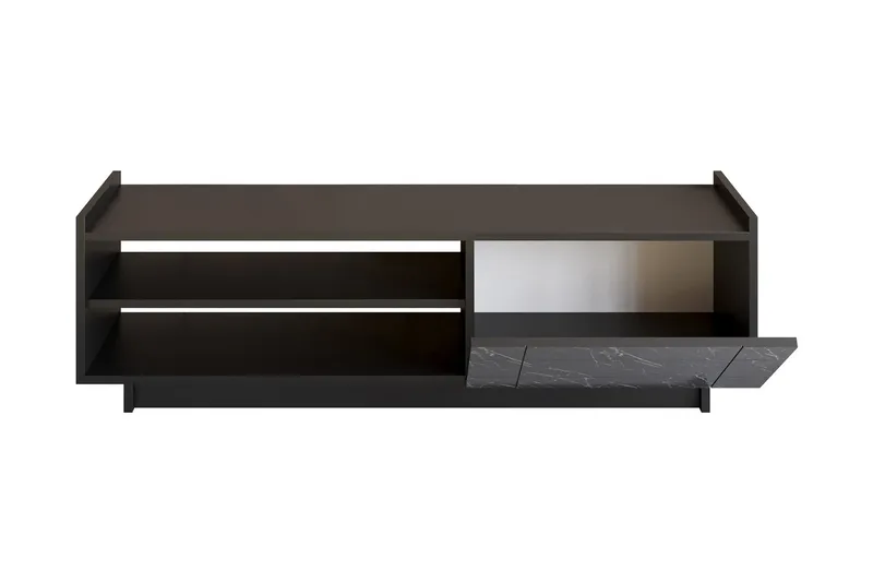 Ulica TV-Bord 140 cm Låge + 3 hylder - Sort - Møbler - TV borde & mediemøbler - TV-borde