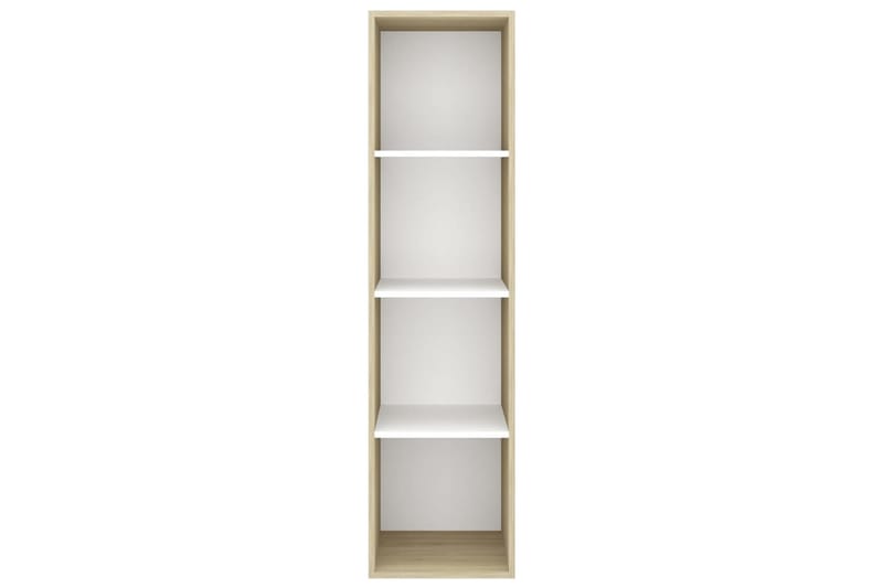 væghængt reol 37x37x142,5 cm spånplade sonoma-eg og hvid - Beige - Møbler - TV borde & mediemøbler - TV-borde