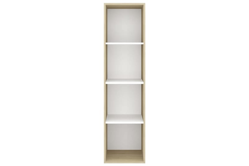 væghængt reol 37x37x142,5 cm spånplade sonoma-eg og hvid - Beige - TV-borde