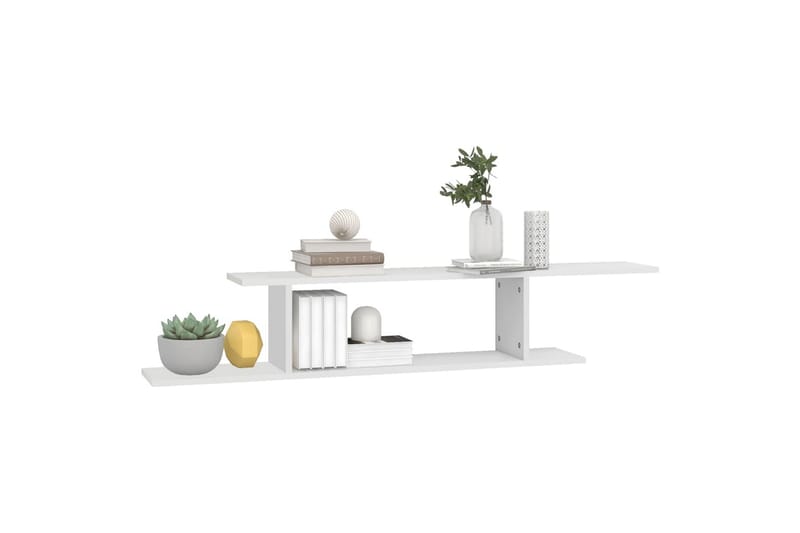væghængt tv-hylde 125x18x23 cm spånplade hvid - Hvid - Møbler - TV borde & mediemøbler - TV-borde