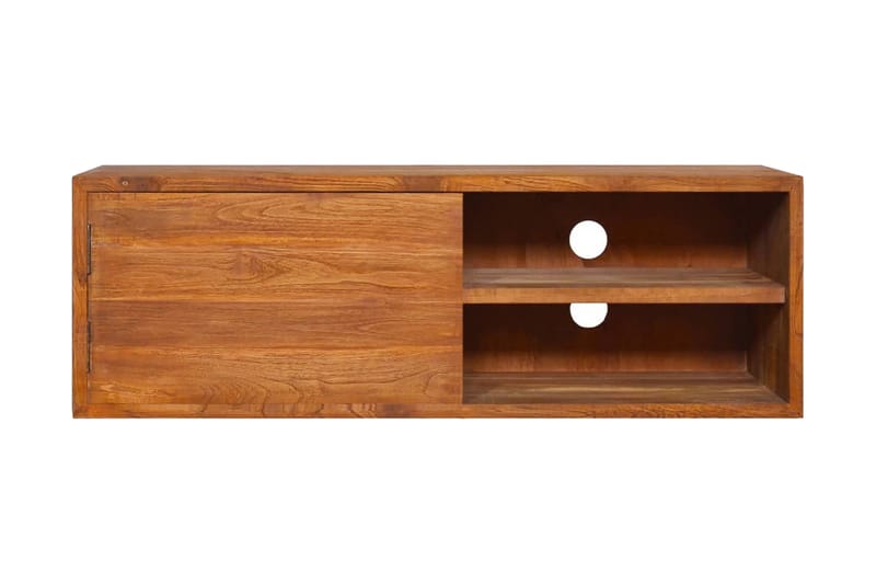væghængt tv-skab 180x30x30 cm massivt teaktræ - Brun - Møbler - TV borde & mediemøbler - TV-borde