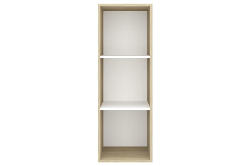 væghængt tv-skab 37x37x107cm spånplade sonoma-eg og hvid - Beige - Møbler - TV borde & mediemøbler - TV-borde