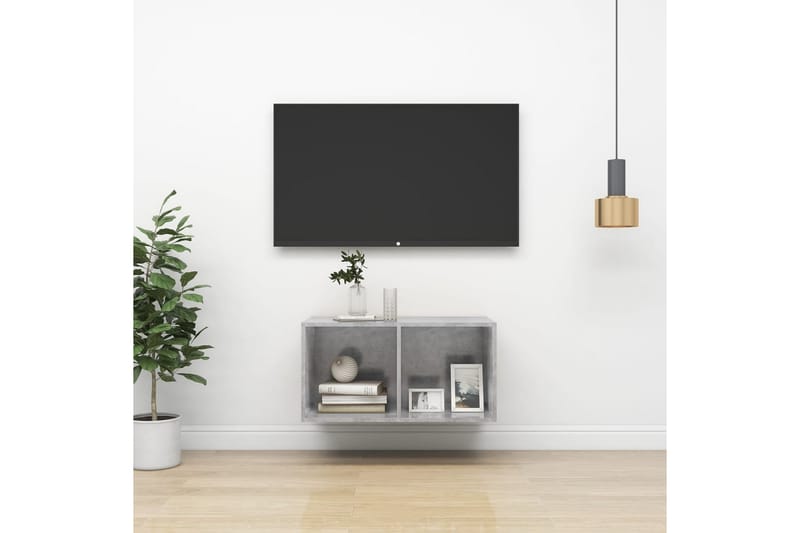 væghængt tv-skab 37x37x72cm spånplade betongrå - Grå - Møbler - TV borde & mediemøbler - TV-borde