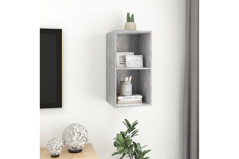 væghængt tv-skab 37x37x72cm spånplade betongrå - Grå - Møbler - TV borde & mediemøbler - TV-borde
