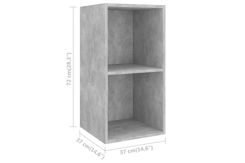 væghængt tv-skab 37x37x72cm spånplade betongrå - Grå - Møbler - TV borde & mediemøbler - TV-borde
