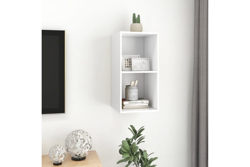 væghængt tv-skab 37x37x72cm spånplade hvid - Hvid - Møbler - TV borde & mediemøbler - TV-borde