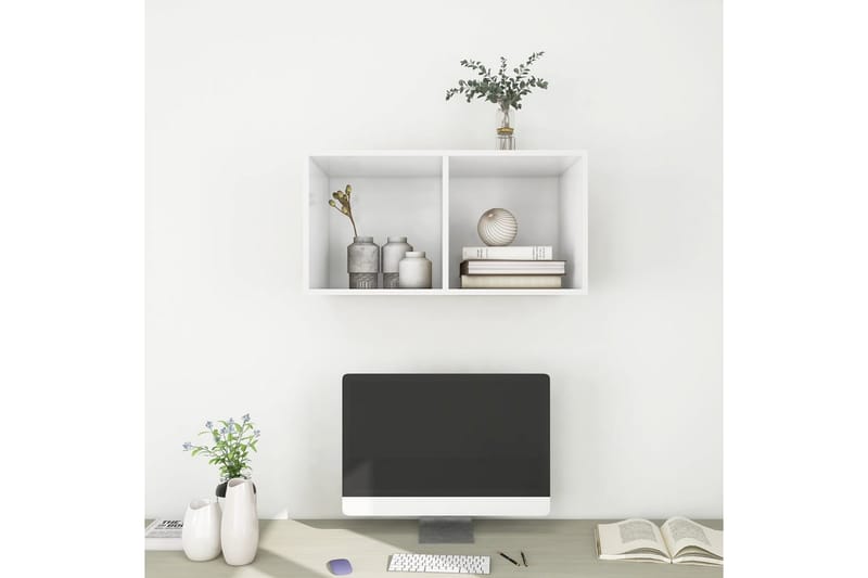 væghængt tv-skab 37x37x72cm spånplade hvid - Hvid - Møbler - TV borde & mediemøbler - TV-borde