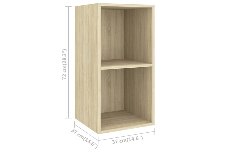 væghængt tv-skab 37x37x72cm spånplade sonoma-eg - Brun - Møbler - TV borde & mediemøbler - TV-borde