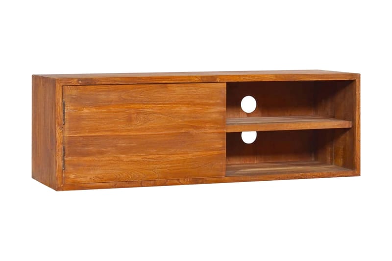 Væghængt Tv-Skab 90X30X30 cm Massivt Teaktræ - Brun - Møbler - TV borde & mediemøbler - TV-borde