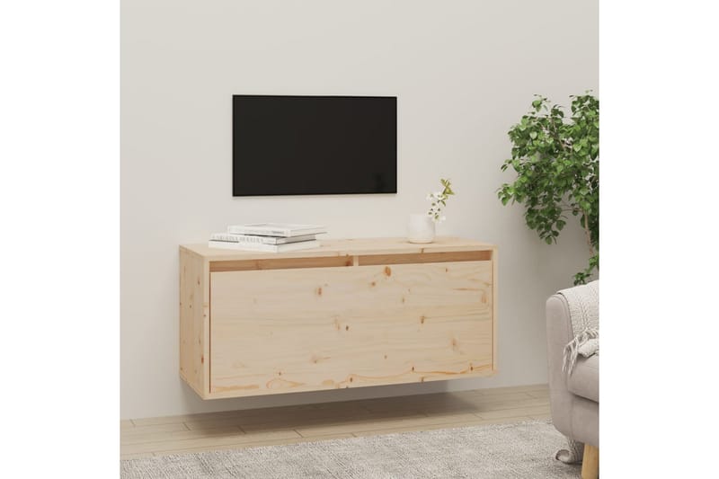 vægskab 80x30x35 cm massivt fyrretræ - Brun - TV-borde