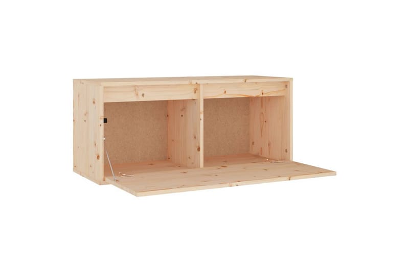 vægskab 80x30x35 cm massivt fyrretræ - Brun - TV-borde