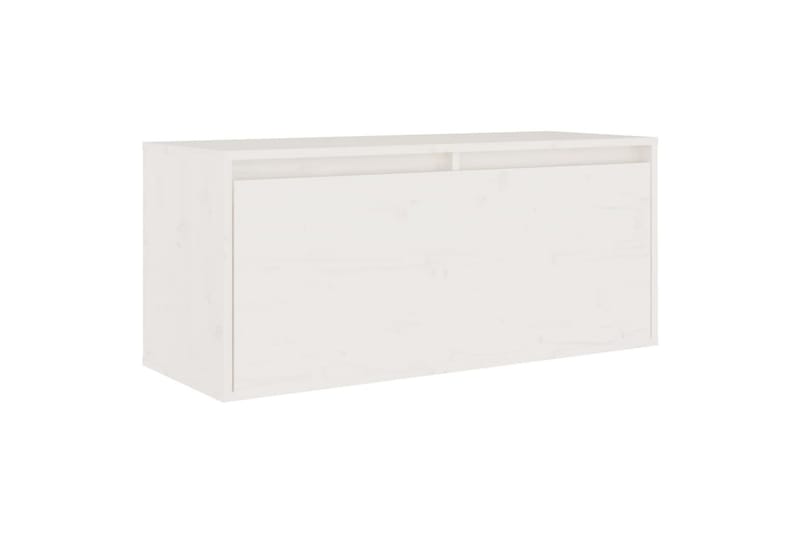 vægskab 80x30x35 cm massivt fyrretræ hvid - Hvid - Møbler - TV borde & mediemøbler - TV-borde