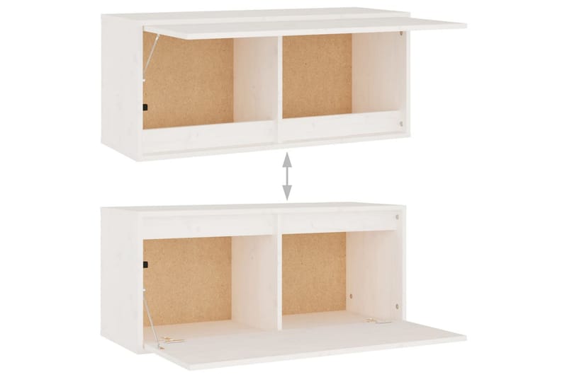 vægskab 80x30x35 cm massivt fyrretræ hvid - Hvid - Møbler - TV borde & mediemøbler - TV-borde