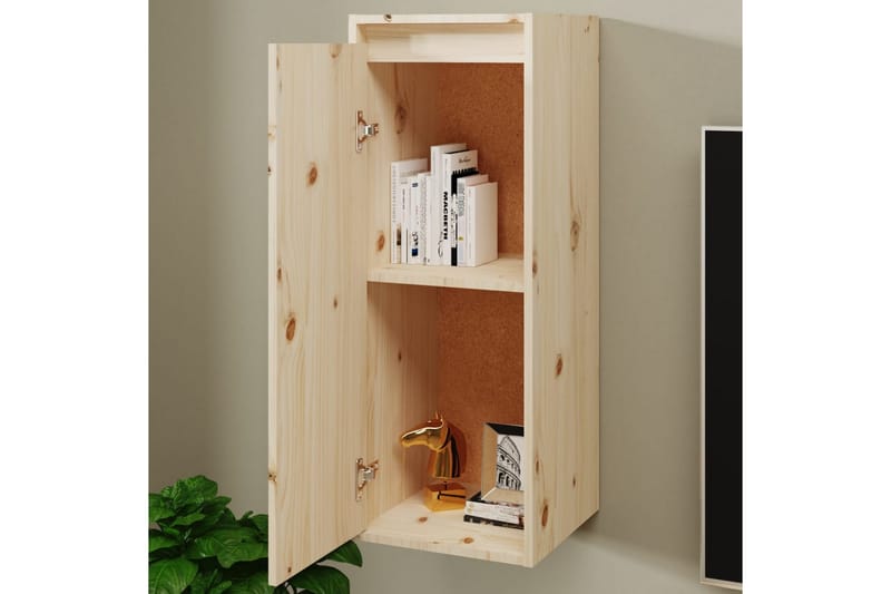 vægskabe 2 stk. 30x30x80 cm massivt fyrretræ - Brun - Møbler - TV borde & mediemøbler - TV-borde