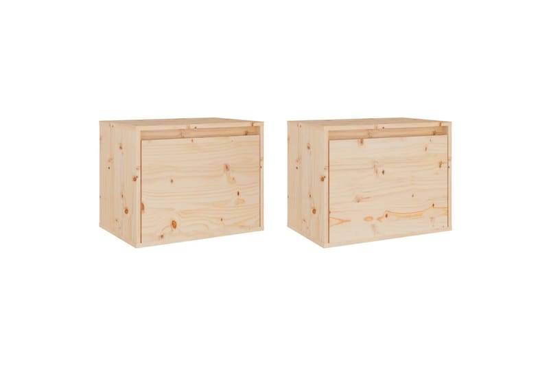 vægskabe 2 stk. 45x30x35 cm massivt fyrretræ - Brun - Møbler - TV borde & mediemøbler - TV-borde