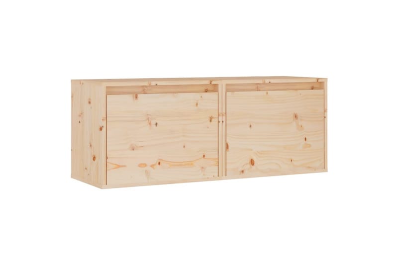 vægskabe 2 stk. 45x30x35 cm massivt fyrretræ - Brun - Møbler - TV borde & mediemøbler - TV-borde