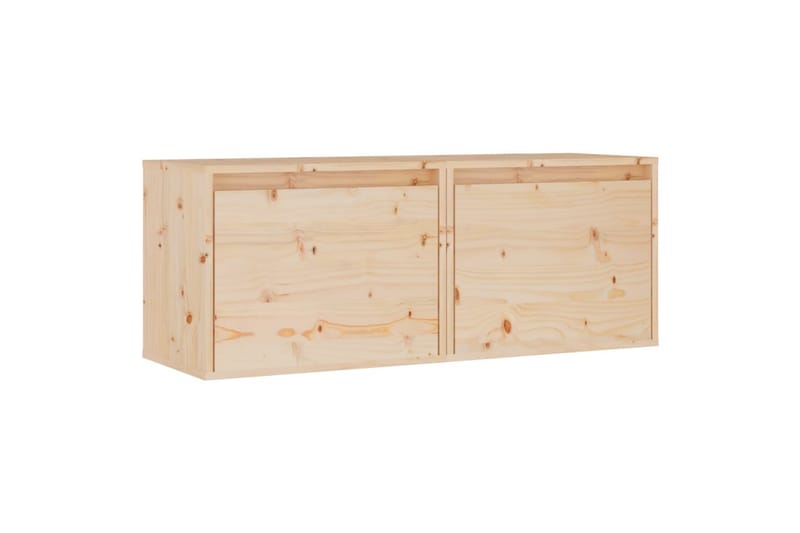 vægskabe 2 stk. 45x30x35 cm massivt fyrretræ - Brun - TV-borde