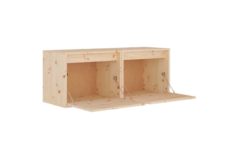 vægskabe 2 stk. 45x30x35 cm massivt fyrretræ - Brun - Møbler - TV borde & mediemøbler - TV-borde