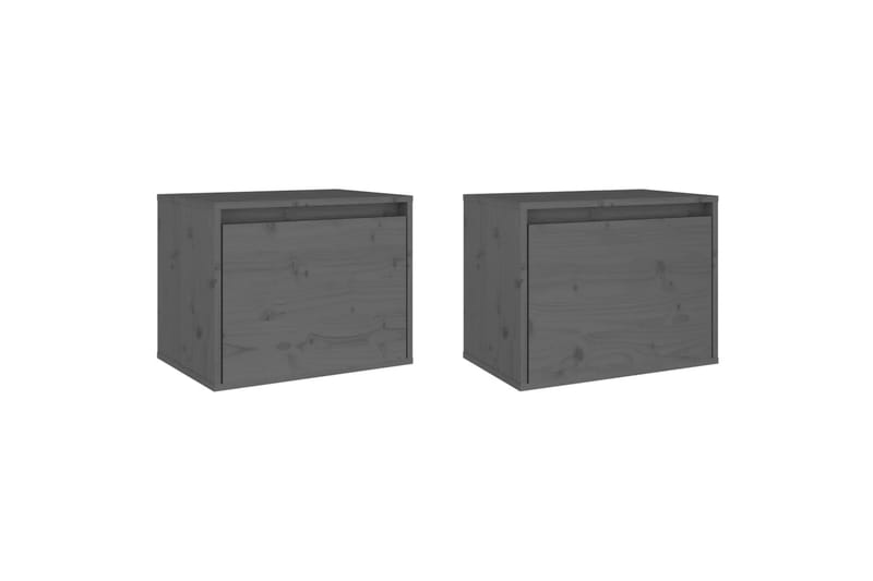 vægskabe 2 stk. 45x30x35 cm massivt fyrretræ grå - Grå - Møbler - TV borde & mediemøbler - TV-borde