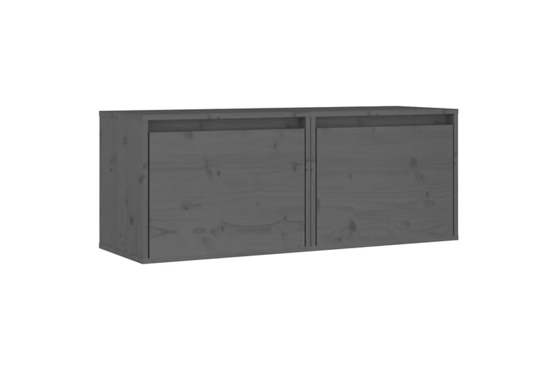 vægskabe 2 stk. 45x30x35 cm massivt fyrretræ grå - Grå - TV-borde