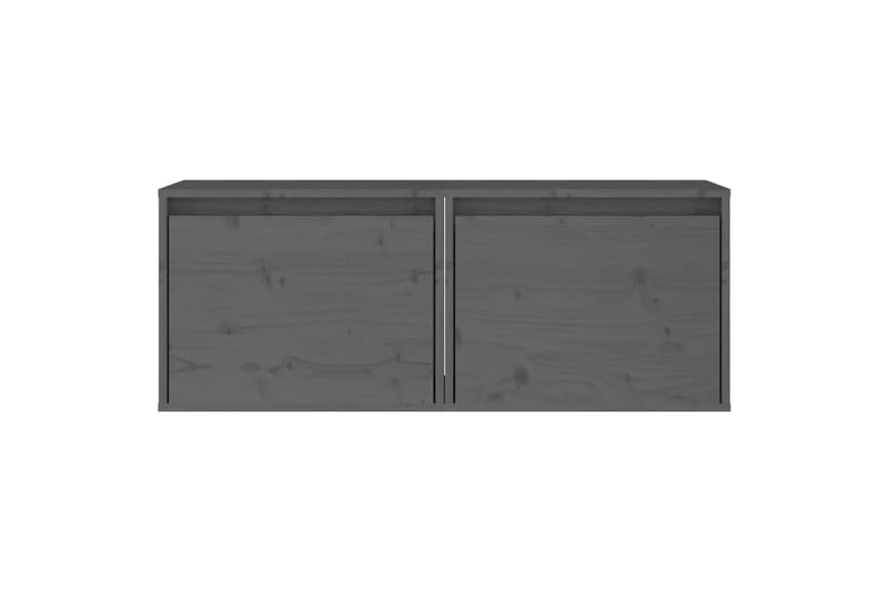 vægskabe 2 stk. 45x30x35 cm massivt fyrretræ grå - Grå - Møbler - TV borde & mediemøbler - TV-borde