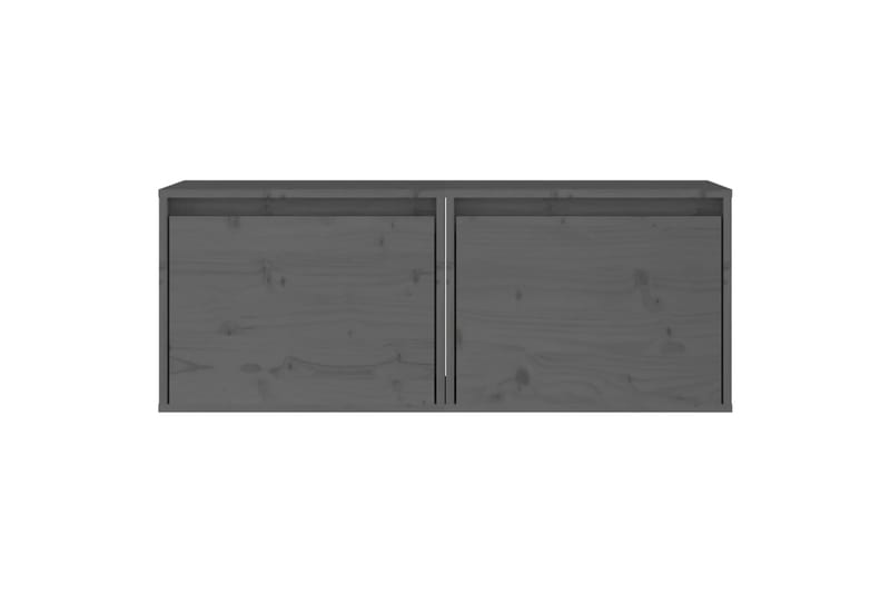 vægskabe 2 stk. 45x30x35 cm massivt fyrretræ grå - Grå - TV-borde