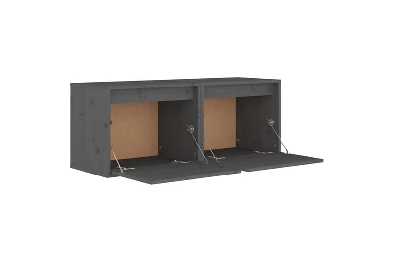 vægskabe 2 stk. 45x30x35 cm massivt fyrretræ grå - Grå - Møbler - TV borde & mediemøbler - TV-borde