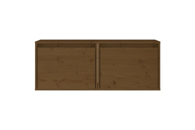 vægskabe 2 stk. 45x30x35 cm massivt fyrretræ honningbrun - Brun - Møbler - TV borde & mediemøbler - TV-borde
